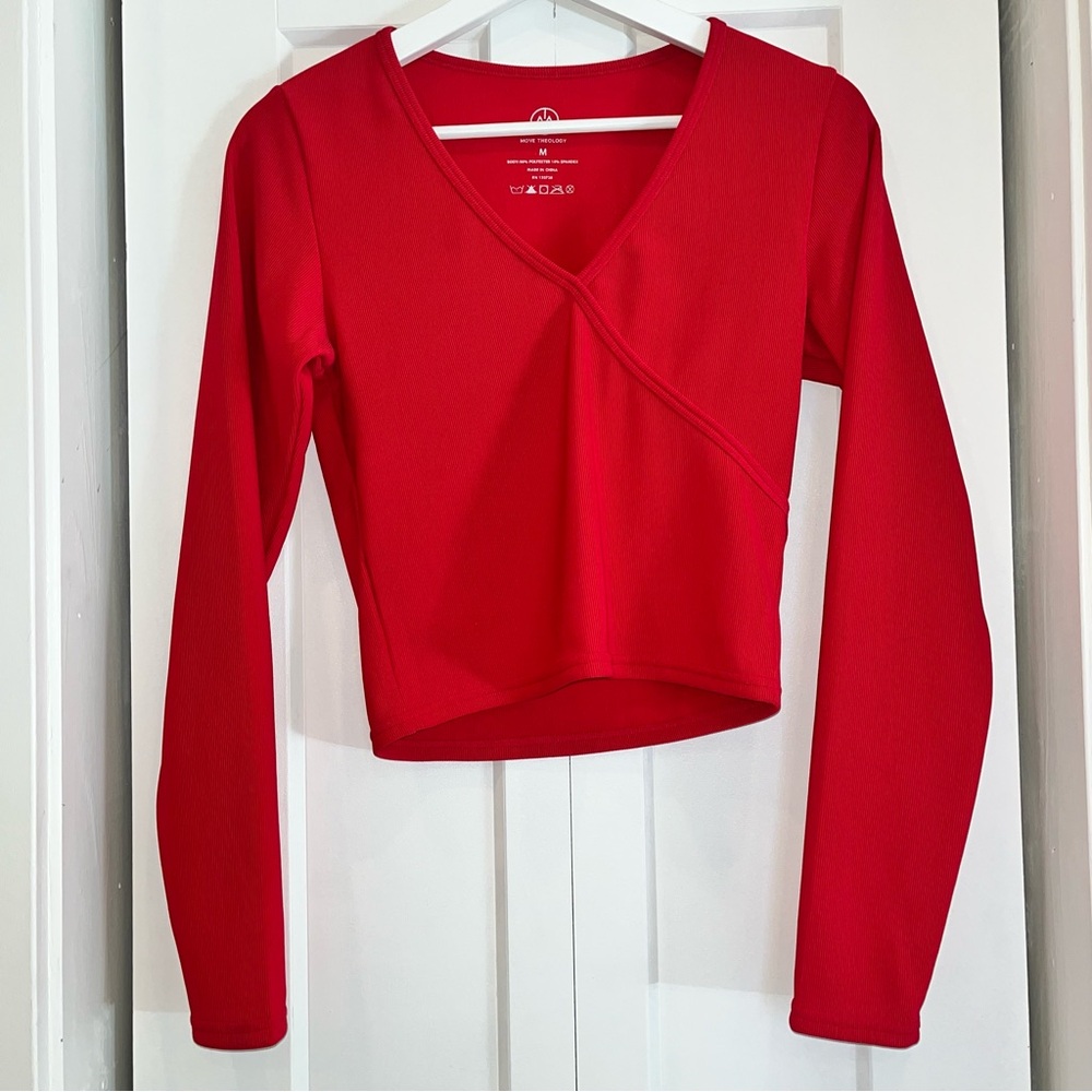 Chic Red Wrap Crop Top